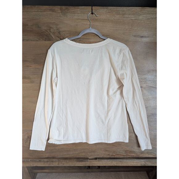 Rowan Tee Shirt Womens Small Bone Tyler Long Sleeve Deep V Neck Lightweight - Picture 2 of 3